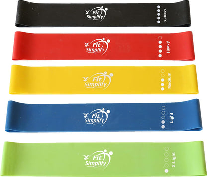 Resistance Loop Bands Set of 5 with Carry Bag & Guide