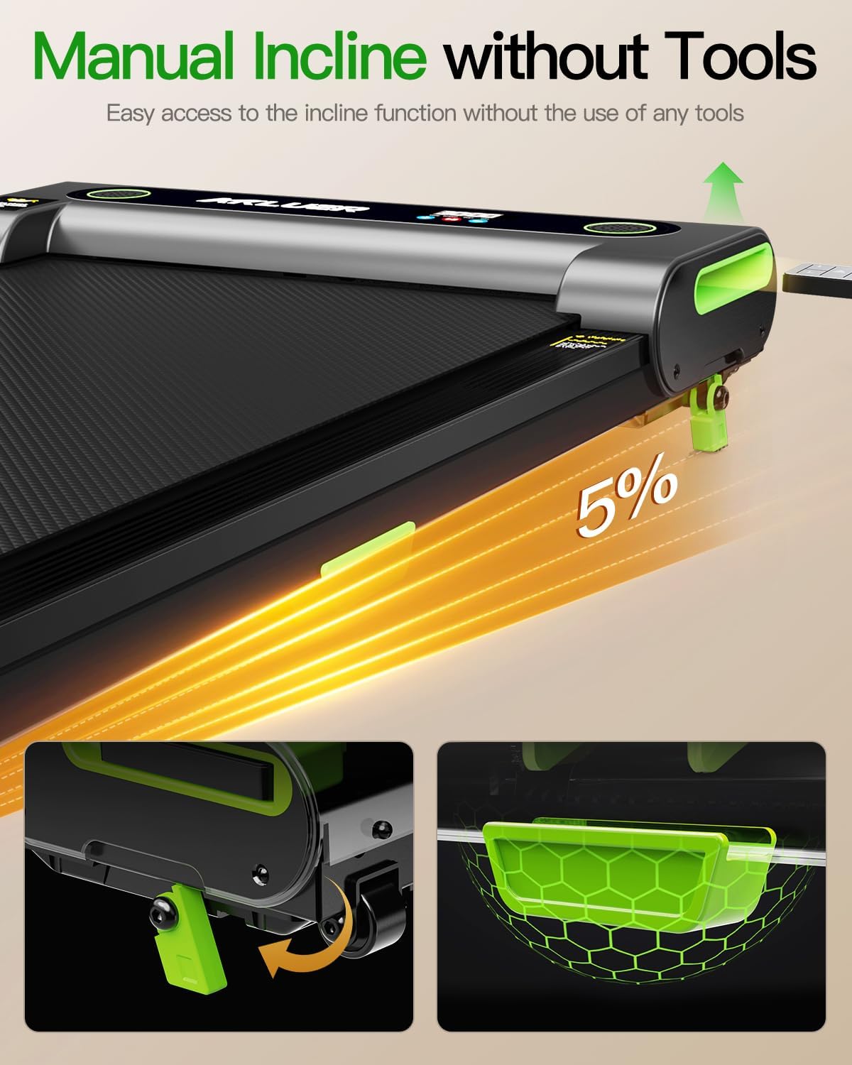 Walking Pad with Incline & Remote Control for Home