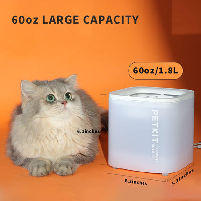 Wireless Cat Water Fountain 65oz - Ultra-Quiet Cordless Design