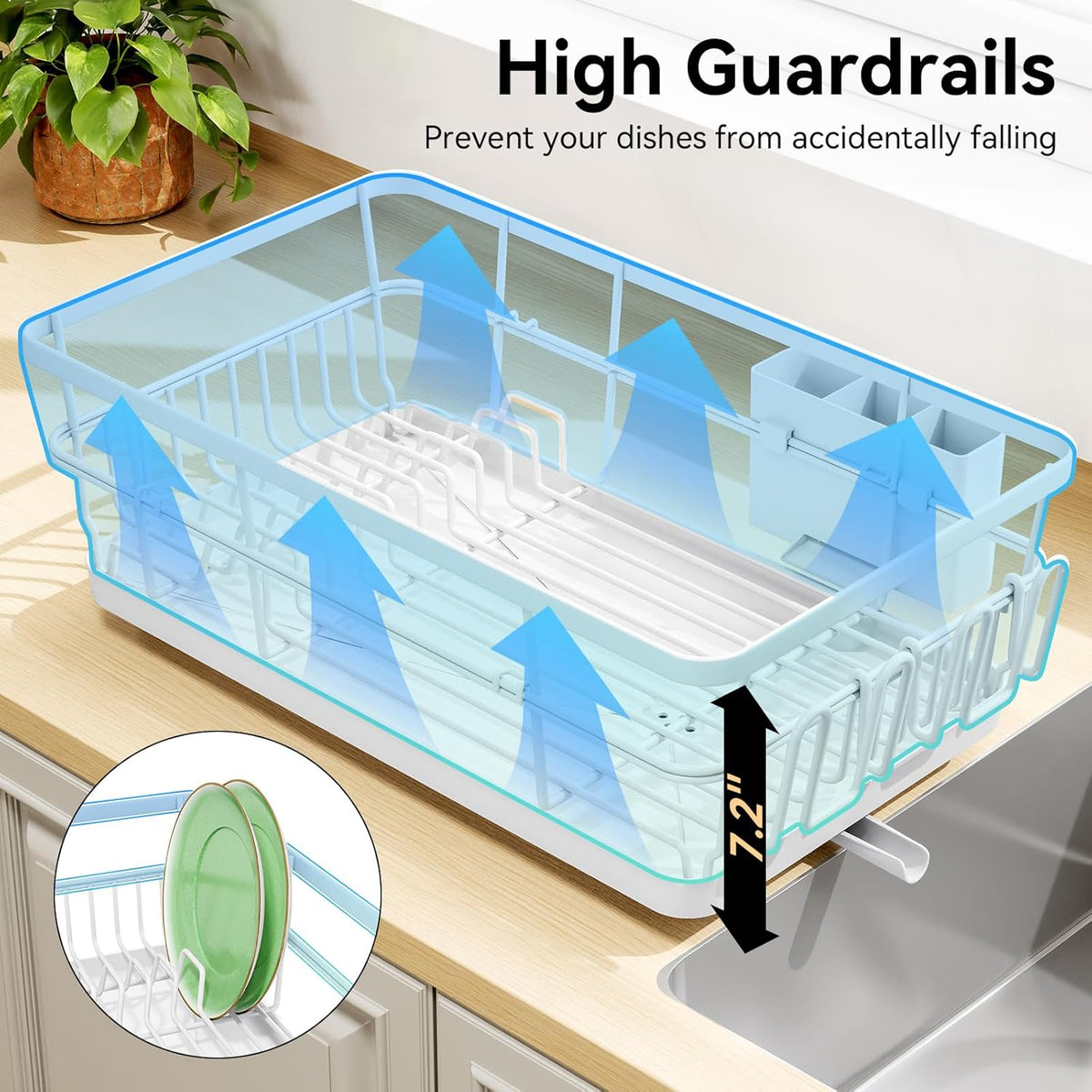 Premium Dish Drying Rack - Multi-Size Kitchen Counter Organizer