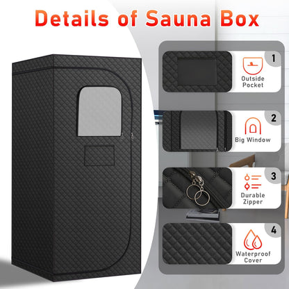Portable Infrared Sauna with Red Light Therapy & Folding Chair