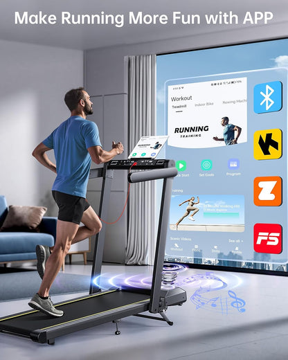 4-in-1 Foldable Treadmill with 12% Incline & App Control
