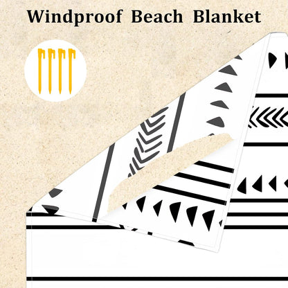 Extra Large Waterproof Sandproof Beach Blanket 110×118 inch