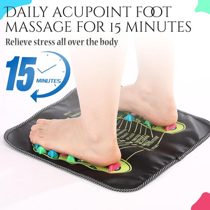 Foot Acupressure Massage Mat with Natural Stones