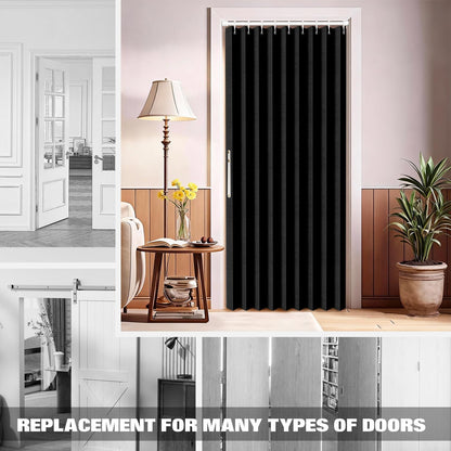 100% Blackout Folding Door Curtain with Magnetic Closure