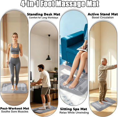 Silicone Foot Massage Mat with Acupressure Nodes & Massage Balls