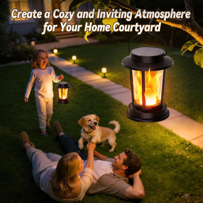 Solar Lanterns with Flickering Flame Effect - 2 or 4 Pack