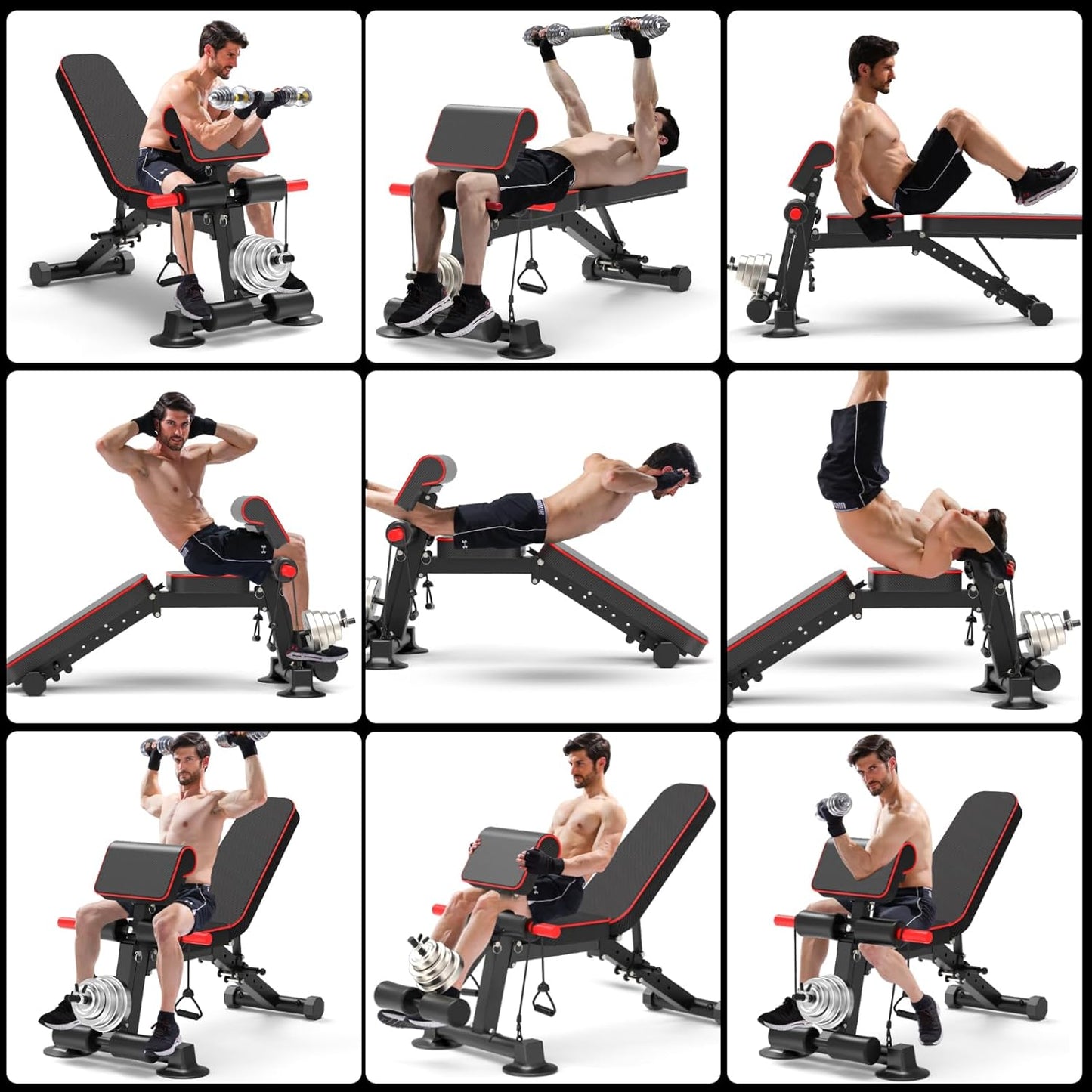FlexCore Adjustable Weight Bench - Home Gym Training Equipment