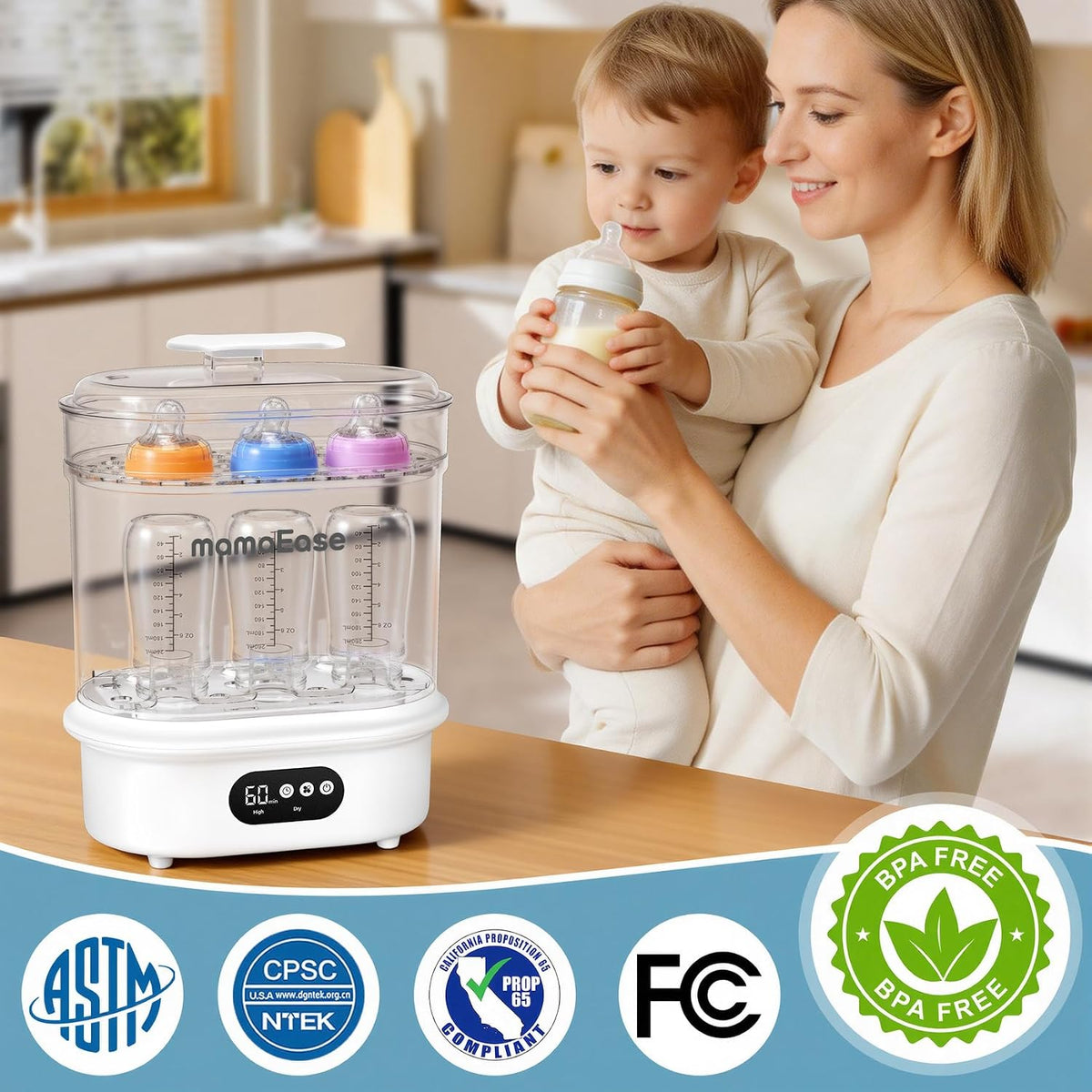 4-in-1 Electric Bottle Sanitizer & Dryer | Fast Sterilization