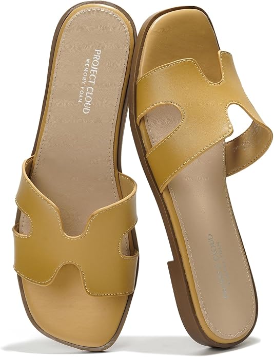 Genuine Leather Sandals with Memory Foam Insole for Women