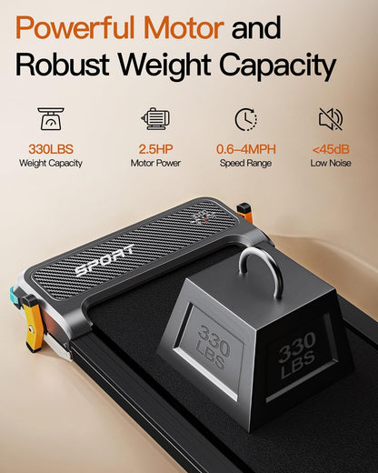 Dual-Sided Walking Pad with Incline - 2in1 Home Treadmill