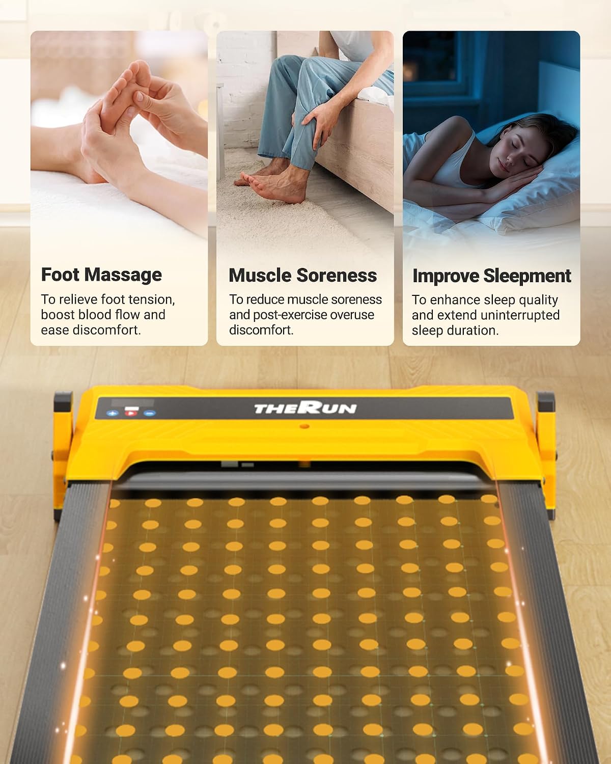 Dual-Sided Incline Massage Walking Pad with 5% Manual Incline