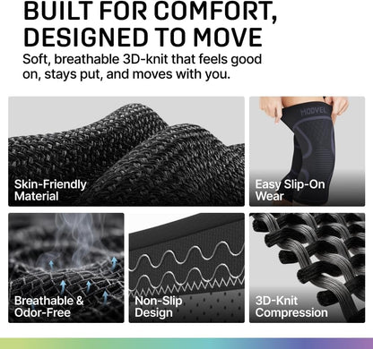 Knee Compression Sleeves 2-Pack – Support for Active Living
