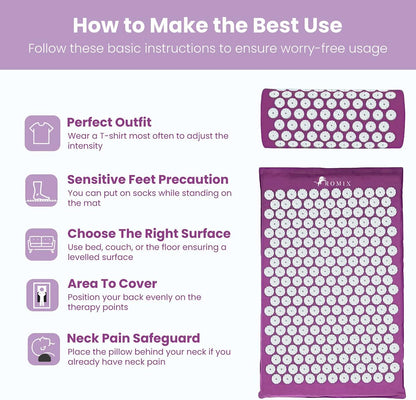 Acupressure Mat & Pillow Set - Muscle Relaxation Therapy