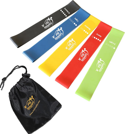 Resistance Loop Bands Set of 5 with Carry Bag & Guide