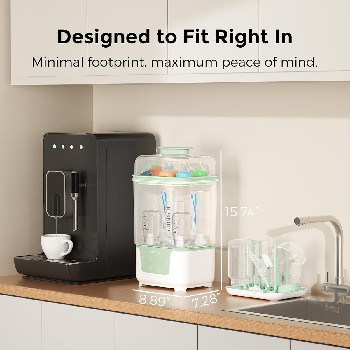 Modular 4-in-1 Bottle Sterilizer & Dryer with Compact Design