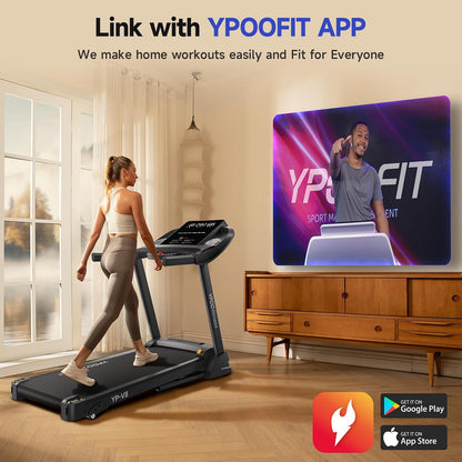 Auto-Folding Walking Pad Treadmill with Incline & Bluetooth