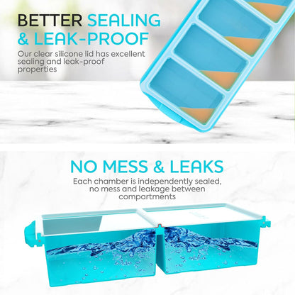 Silicone Freezer Tray with Lid - Multi-Portion Meal Prep