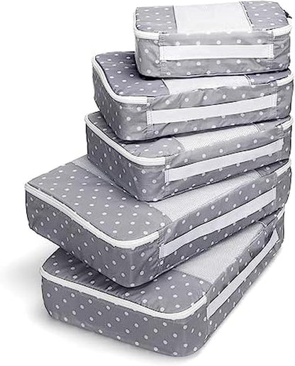 Premium 5-Piece Packing Cube Set - Ripstop Nylon Travel Organizers