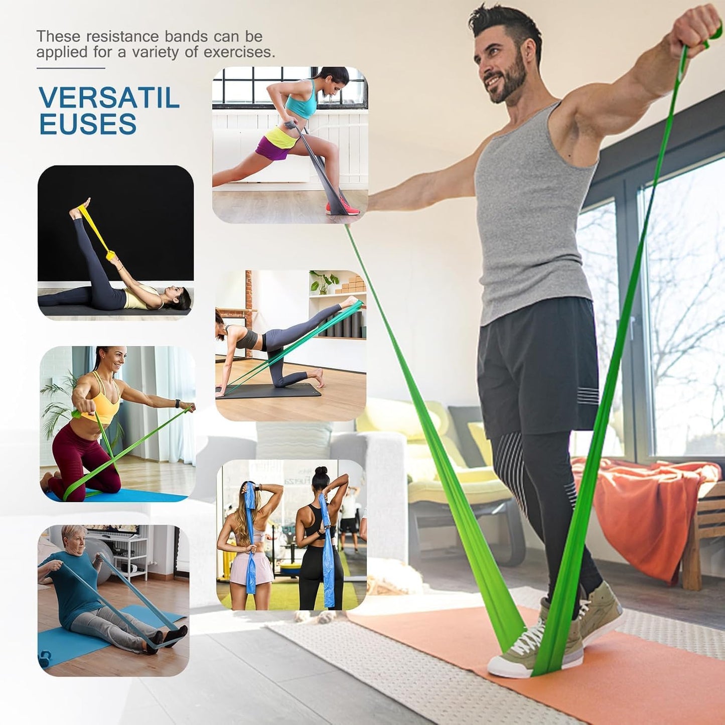 FlexCore Pro 5-Level Resistance Bands Set - Latex-Free TPE