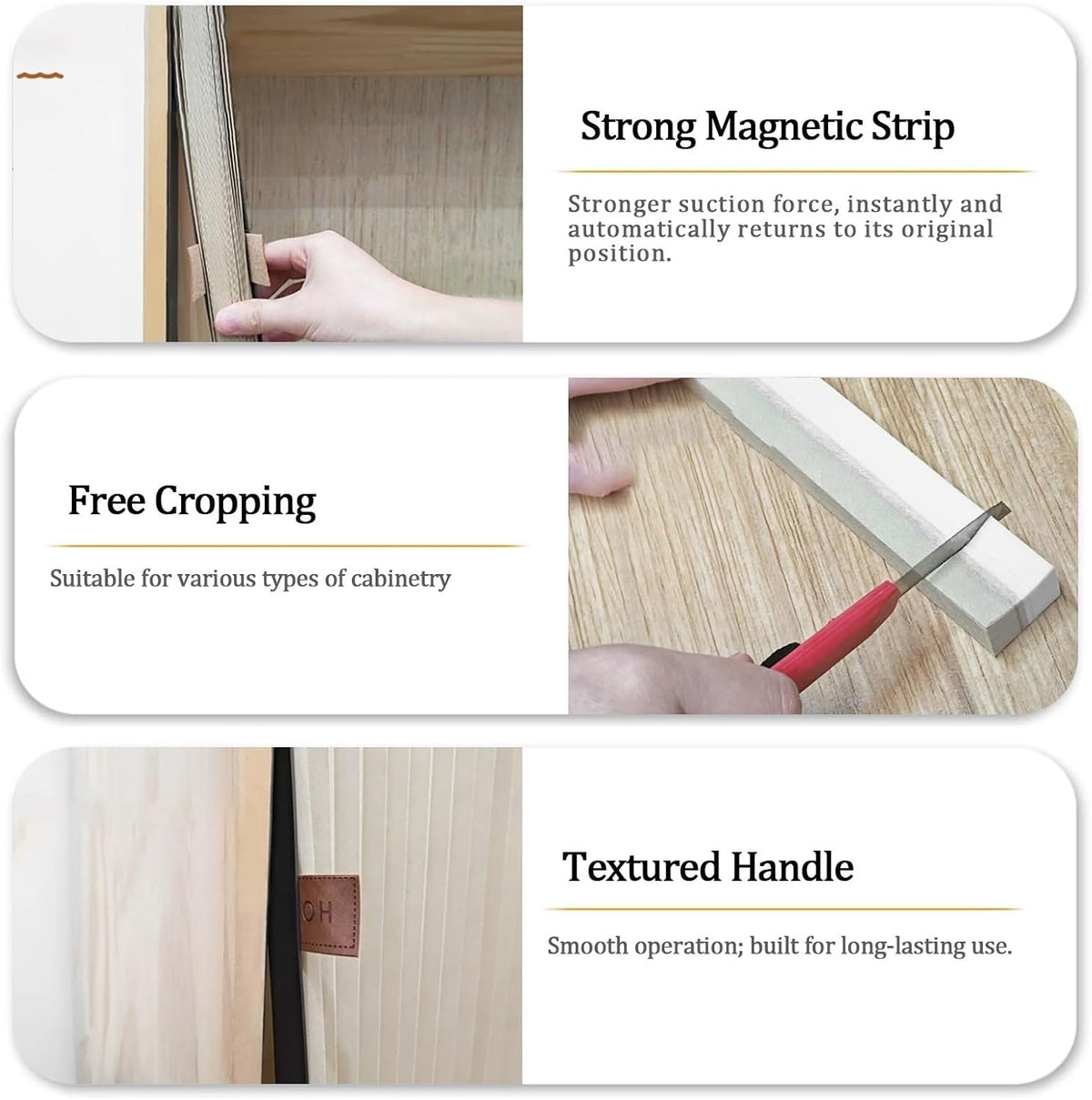 Magnetic Blackout Accordion Door Curtain for Kitchen & Closet