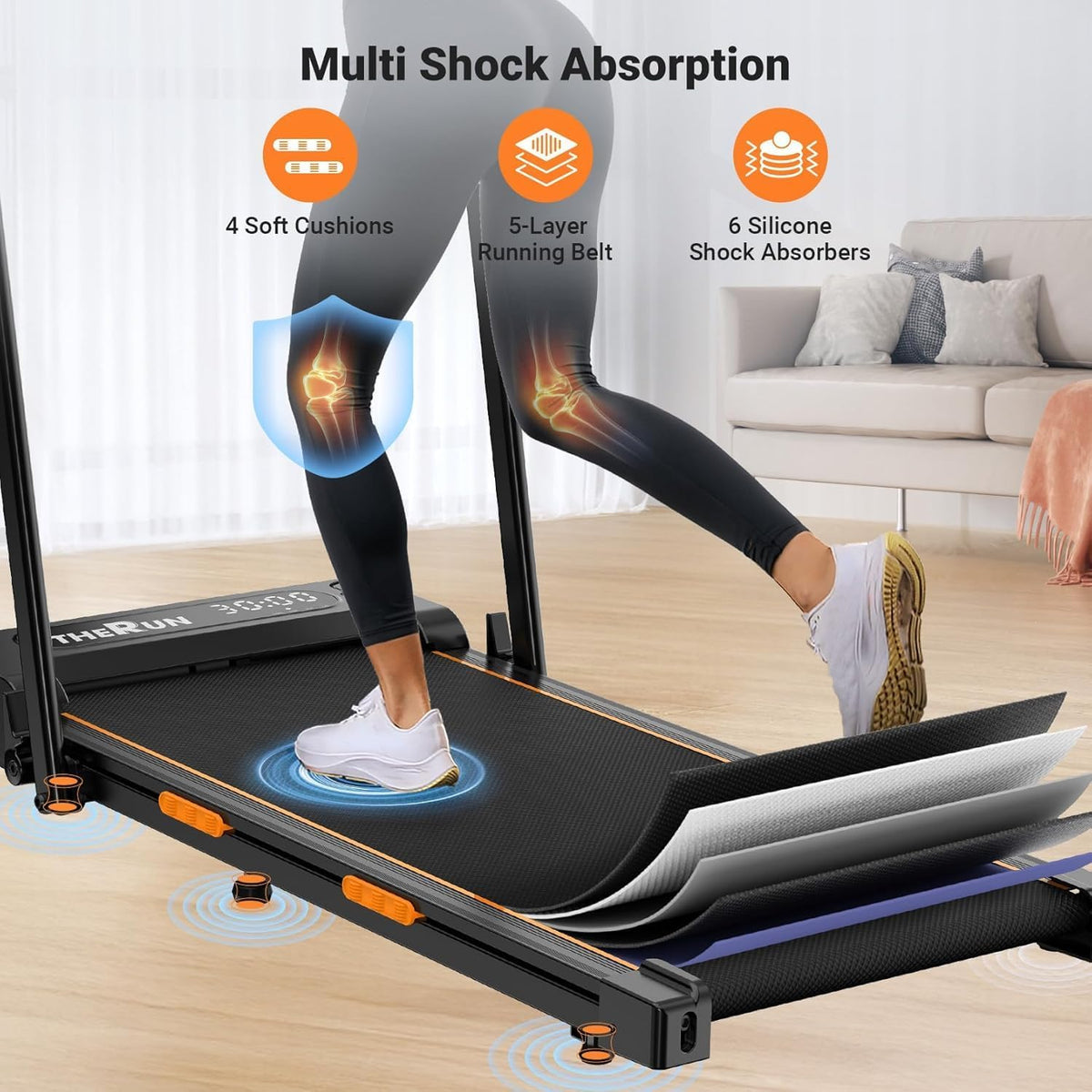 2-in-1 Walking Pad Treadmill with Handle Bar | Portable