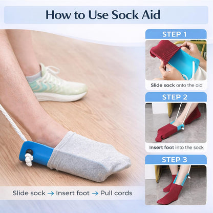 4-in-1 Sock Aid Kit with Remover, Leg Lifter & Car Handle