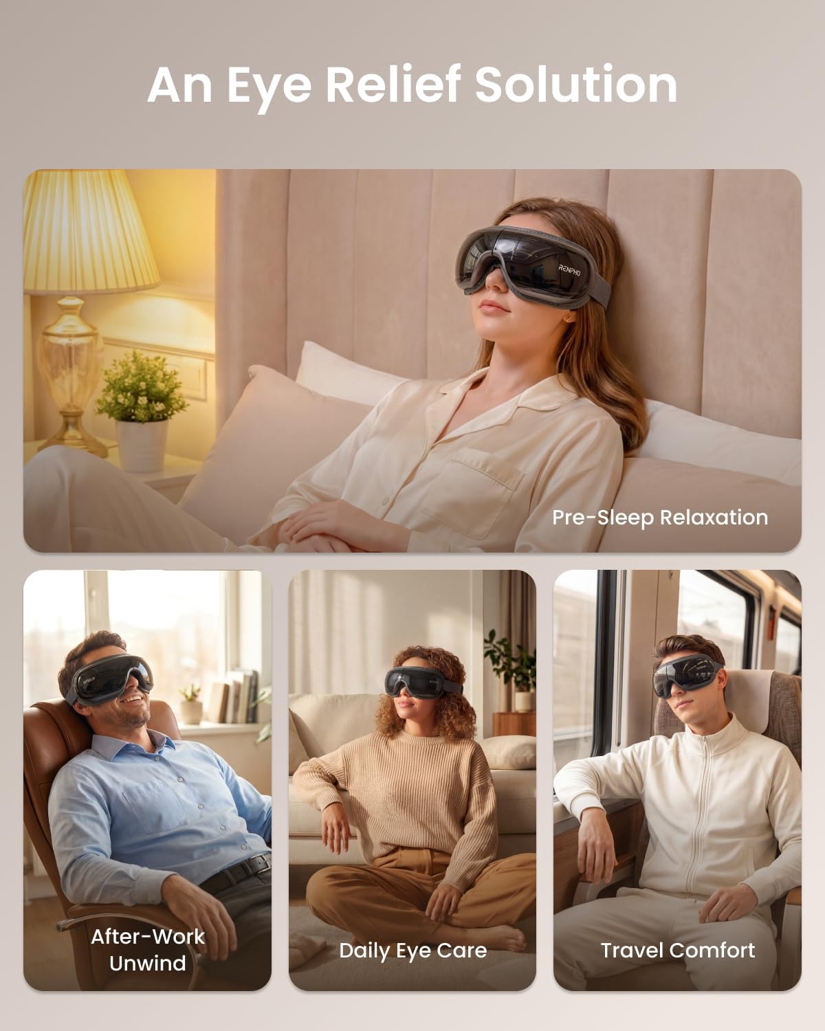Eye Massager with Heat & Cooling Technology - Premium