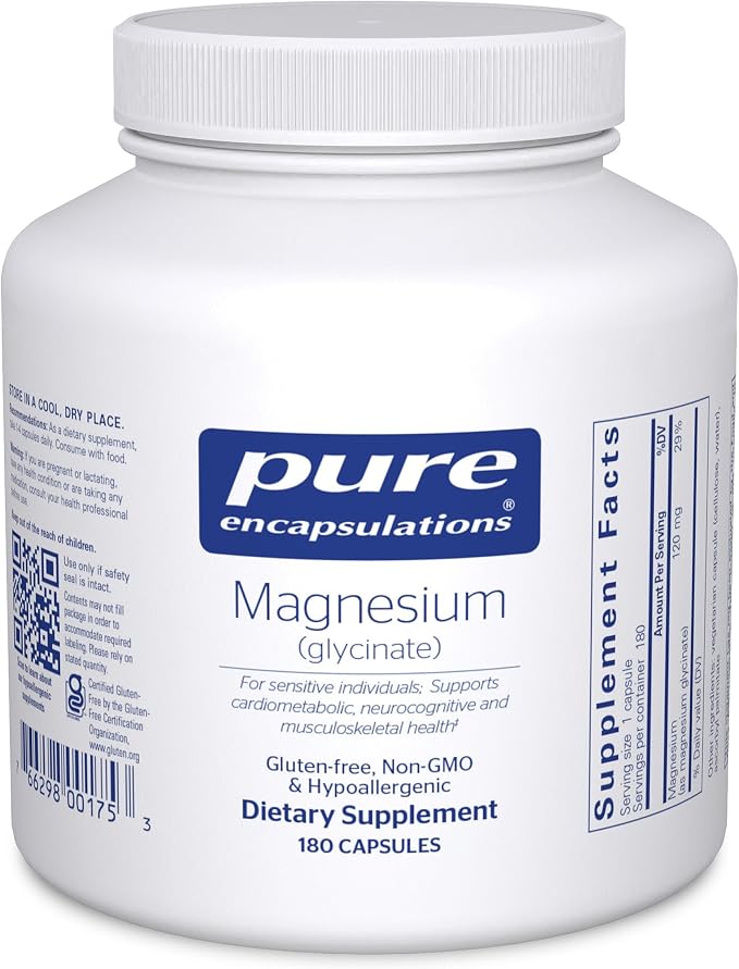 Magnesium Glycinate Supplement - 90, 180, or 360 Capsules