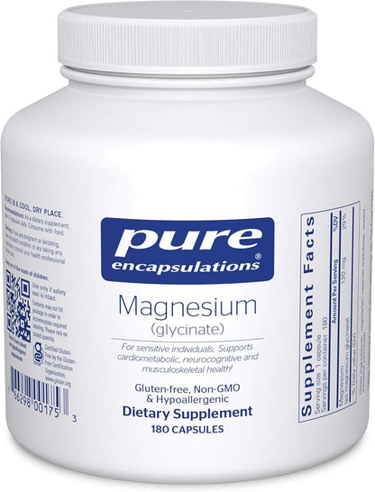 Magnesium Glycinate Supplement - 90, 180, or 360 Capsules