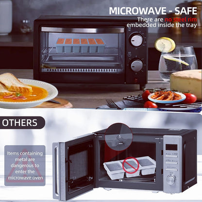 Silicone Freezer Molds Set - 4 Sizes with Lids for Meal Prep