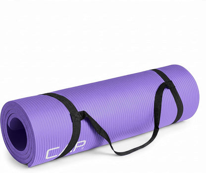 Premium 1/2-Inch High Density Exercise Yoga Mat with Strap