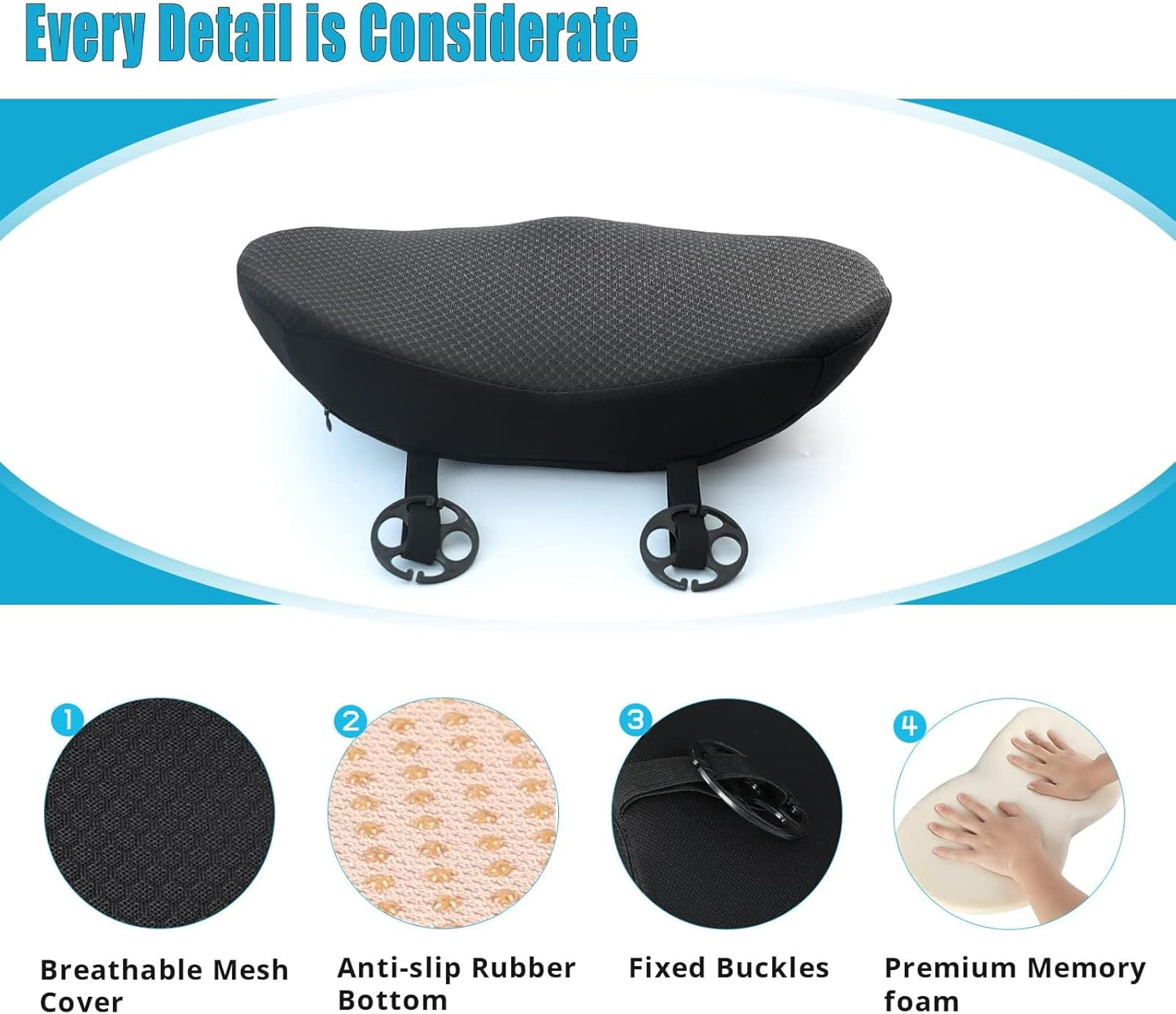 Memory Foam Car Seat Cushion - Ergonomic Driver Comfort
