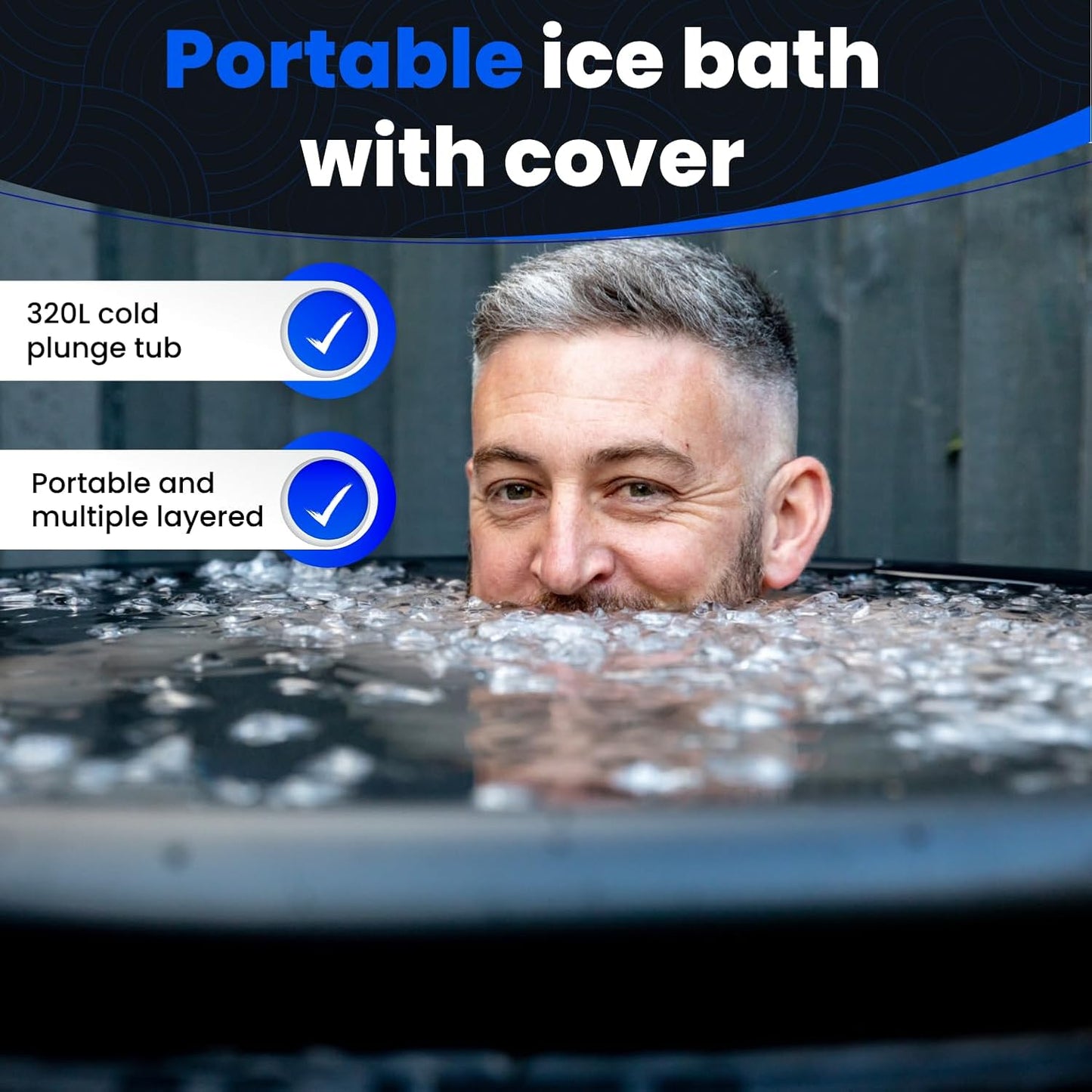 Premium Ice Bath Tub with Cover - 88 or 116 Gallon Cold Plunge