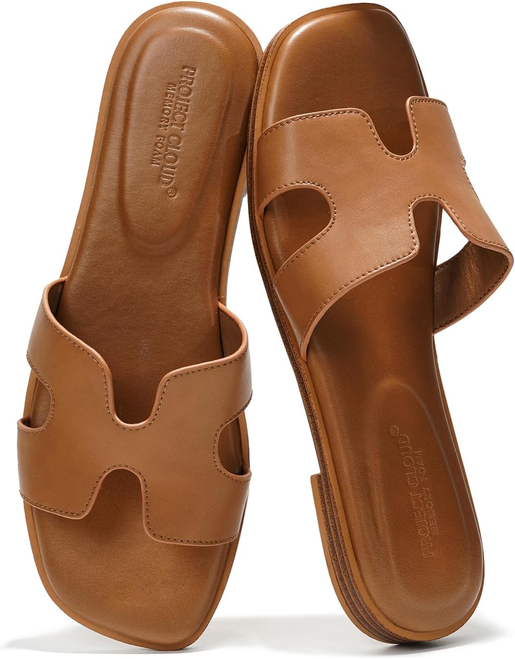Genuine Leather Sandals with Memory Foam Insole for Women