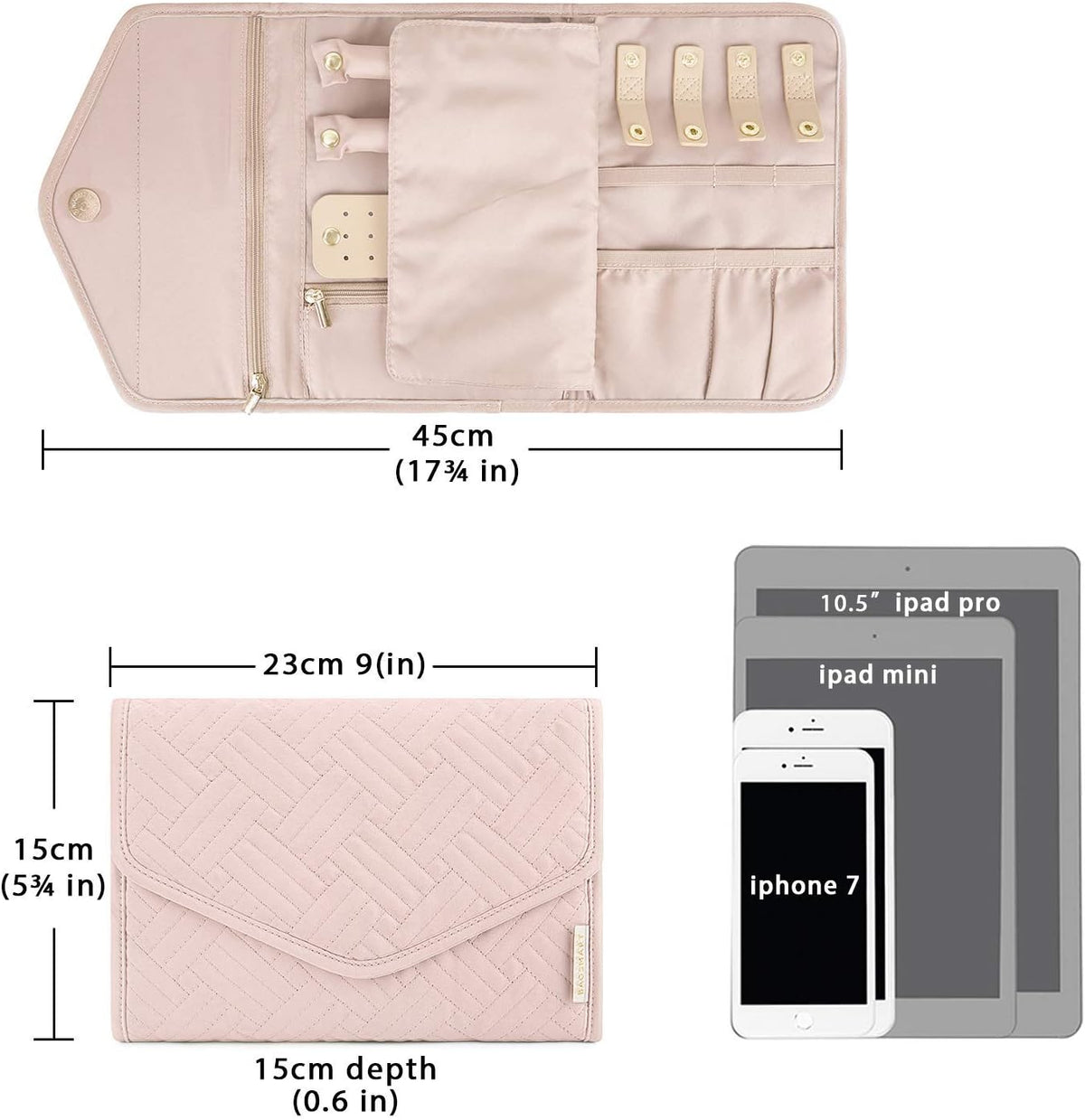 Travel Jewelry Organizer Roll | Foldable Jewelry Case