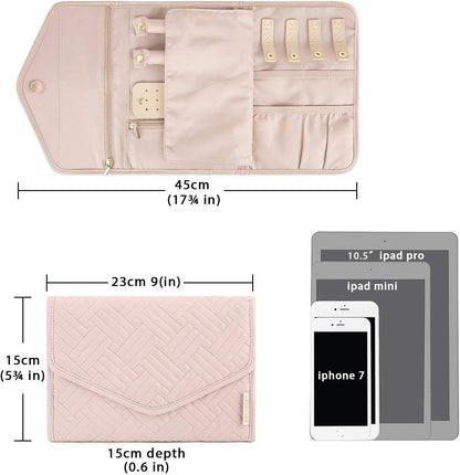Travel Jewelry Organizer Roll | Foldable Jewelry Case
