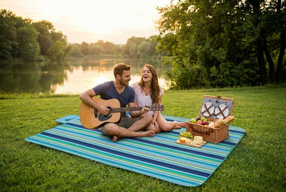 Extra Large Sandproof Waterproof Beach & Picnic Blanket - Foldable Outdoor Mat