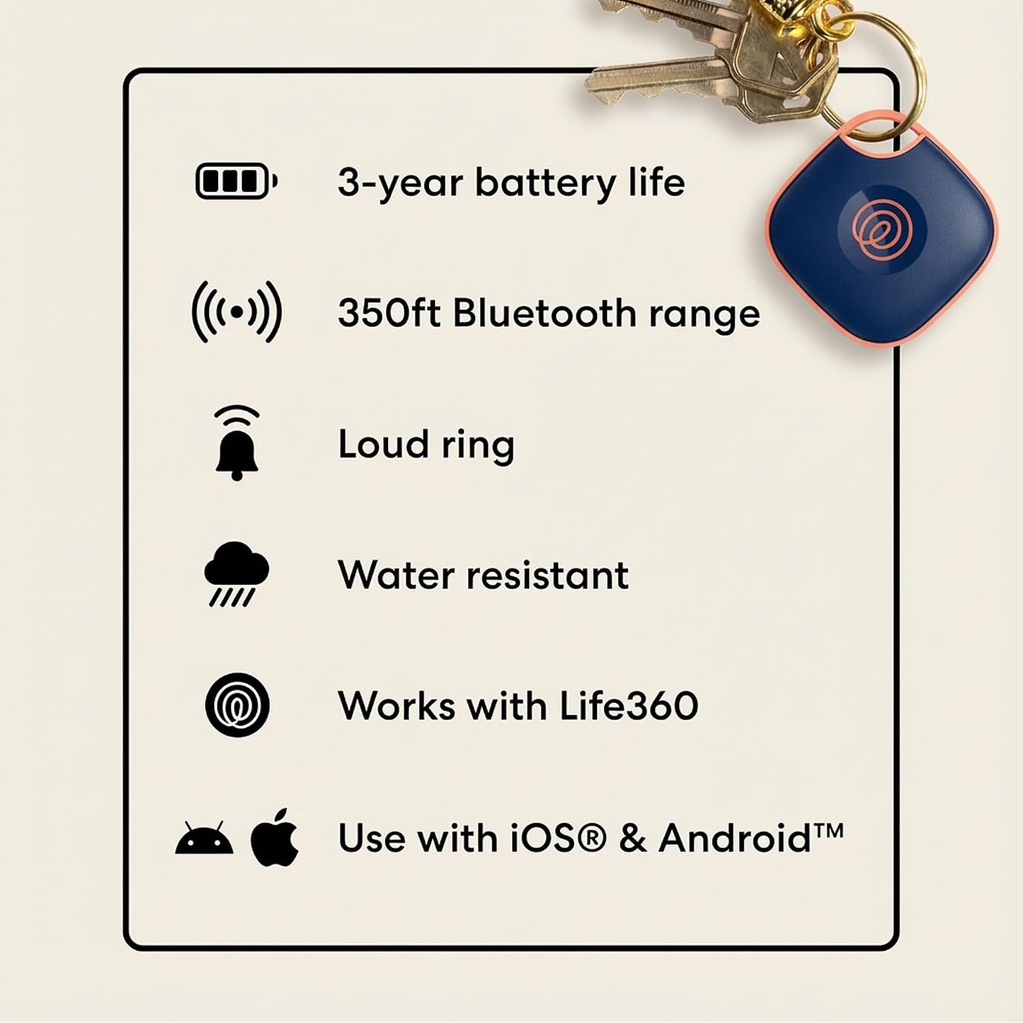 Bluetooth Item Tracker for Keys, Bags & More - 4-Pack