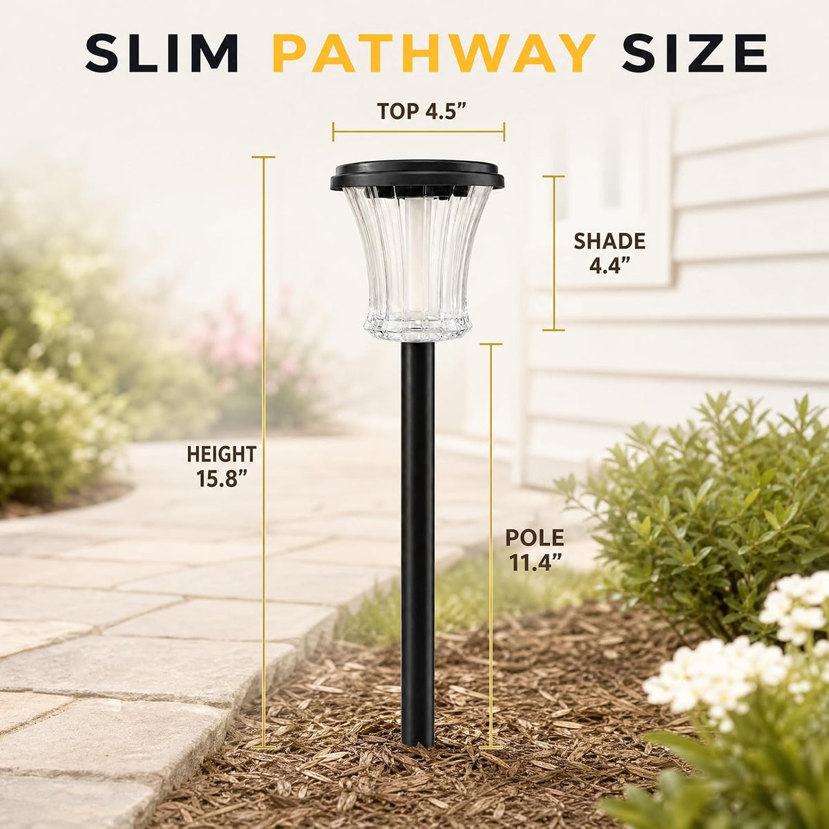 Glass Solar Pathway Lights with 4 Ambient Modes & Flame Effect