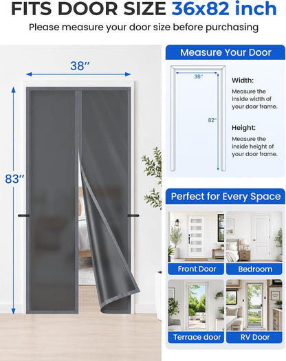 Magnetic Thermal Door Curtain - TPU Privacy Screen & Draft Blocker