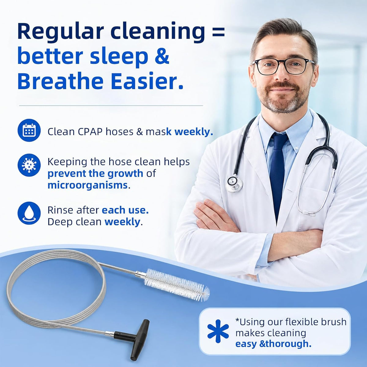 CPAP Cleaning Kit with Hose Dryer & Brush Tool Set