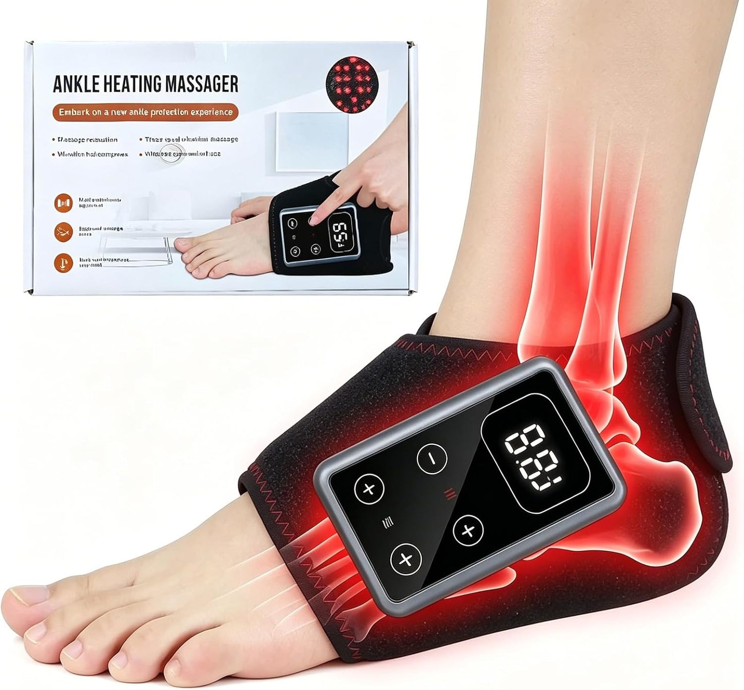 Cordless Foot Massager with Red Light Therapy & Heat