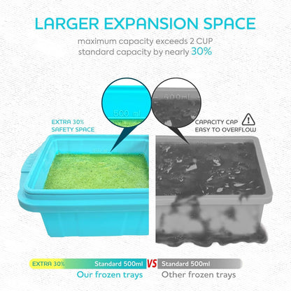 Silicone Freezer Tray with Lid - Multi-Portion Meal Prep