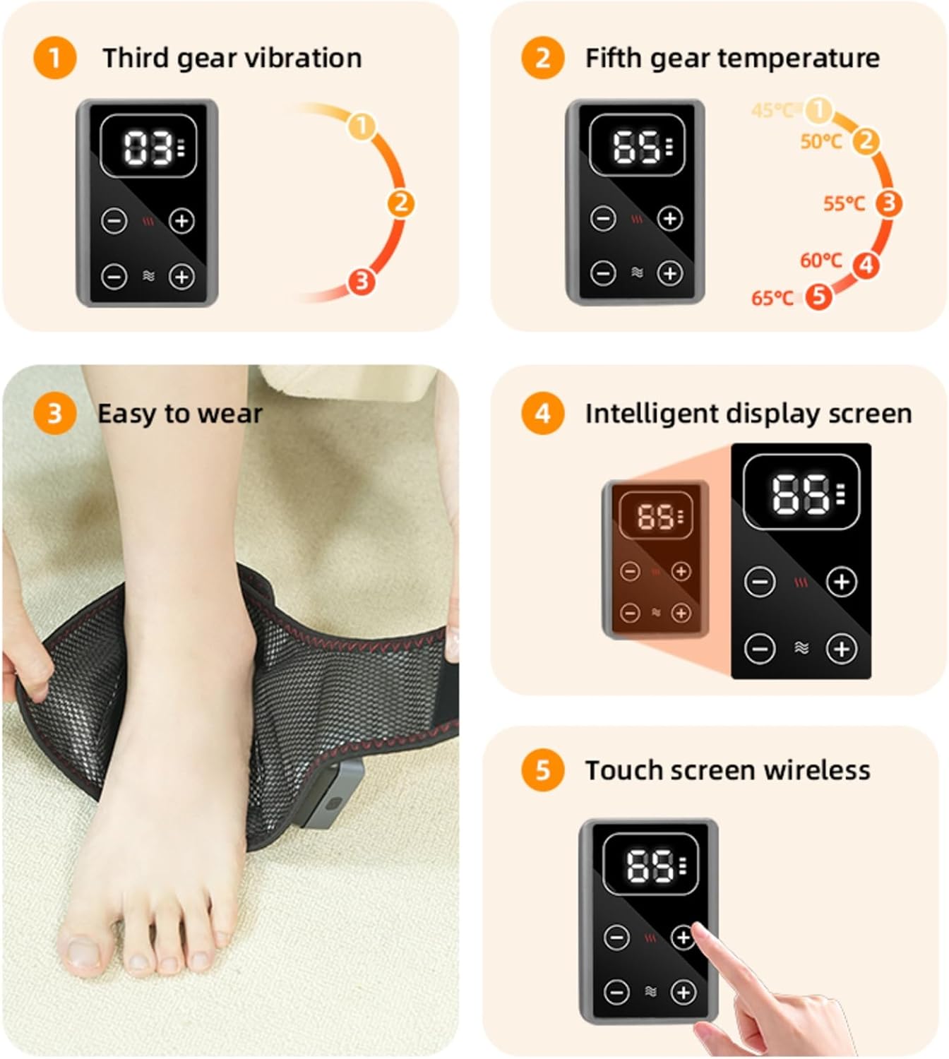 Cordless Foot Massager with Red Light Therapy & Heat