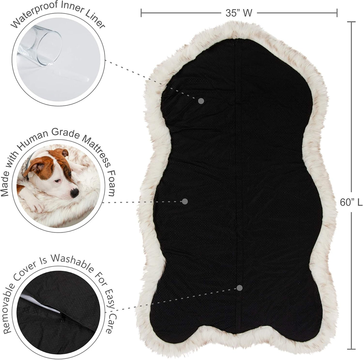 Memory Foam Dog Bed with Faux Fur Cover - Premium Orthopedic