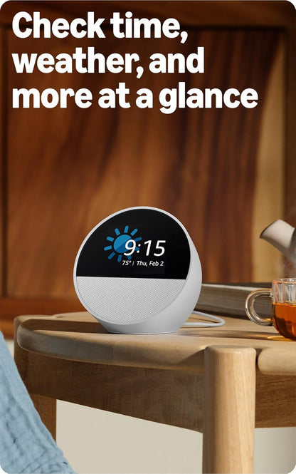 Smart Alarm Clock with Display – Alexa-Enabled Nightstand Hub