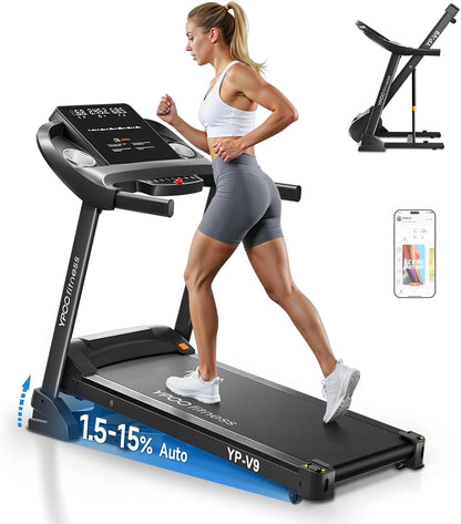 Auto-Folding Walking Pad Treadmill with Incline & Bluetooth