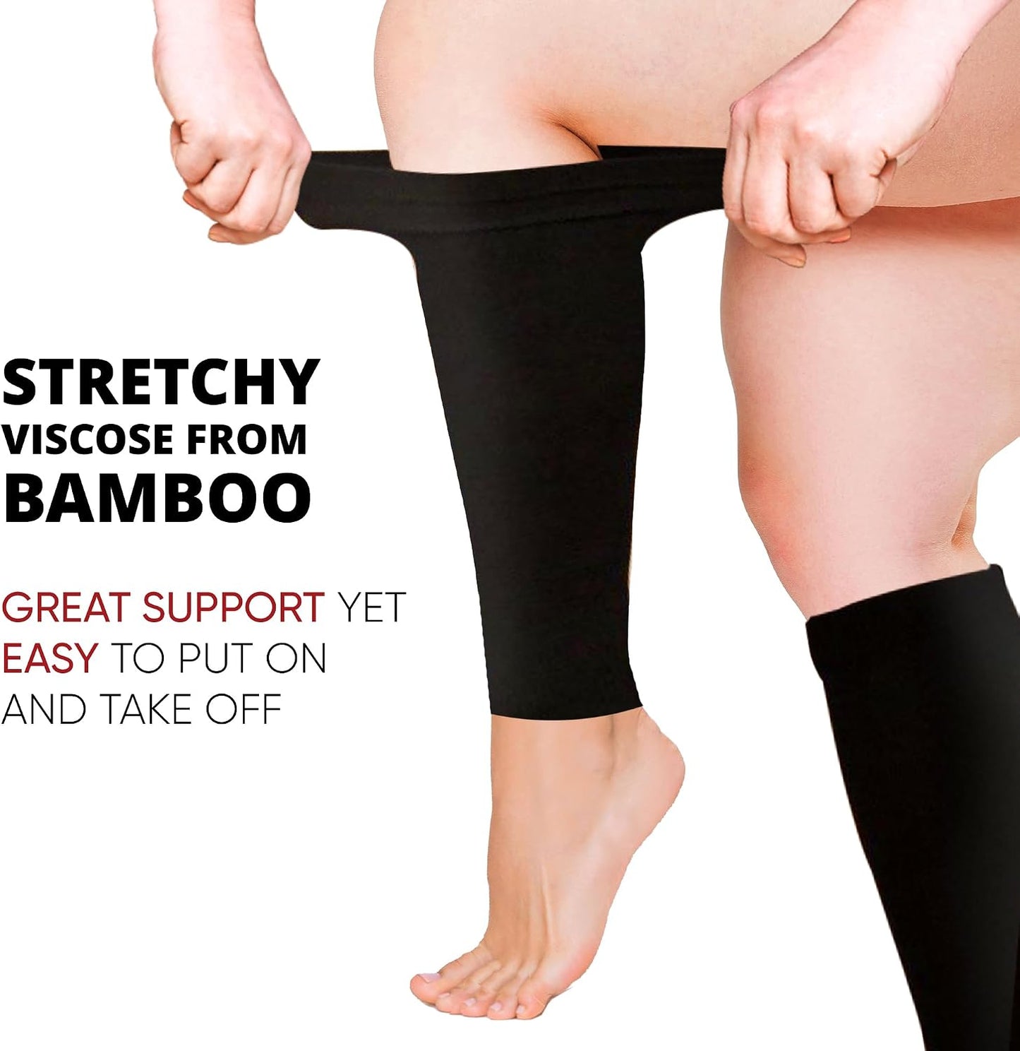 Plus Size Bamboo Calf Compression Sleeves | XL-4XL