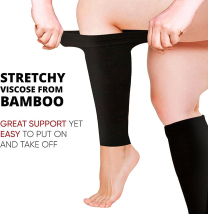 Plus Size Bamboo Calf Compression Sleeves | XL-4XL